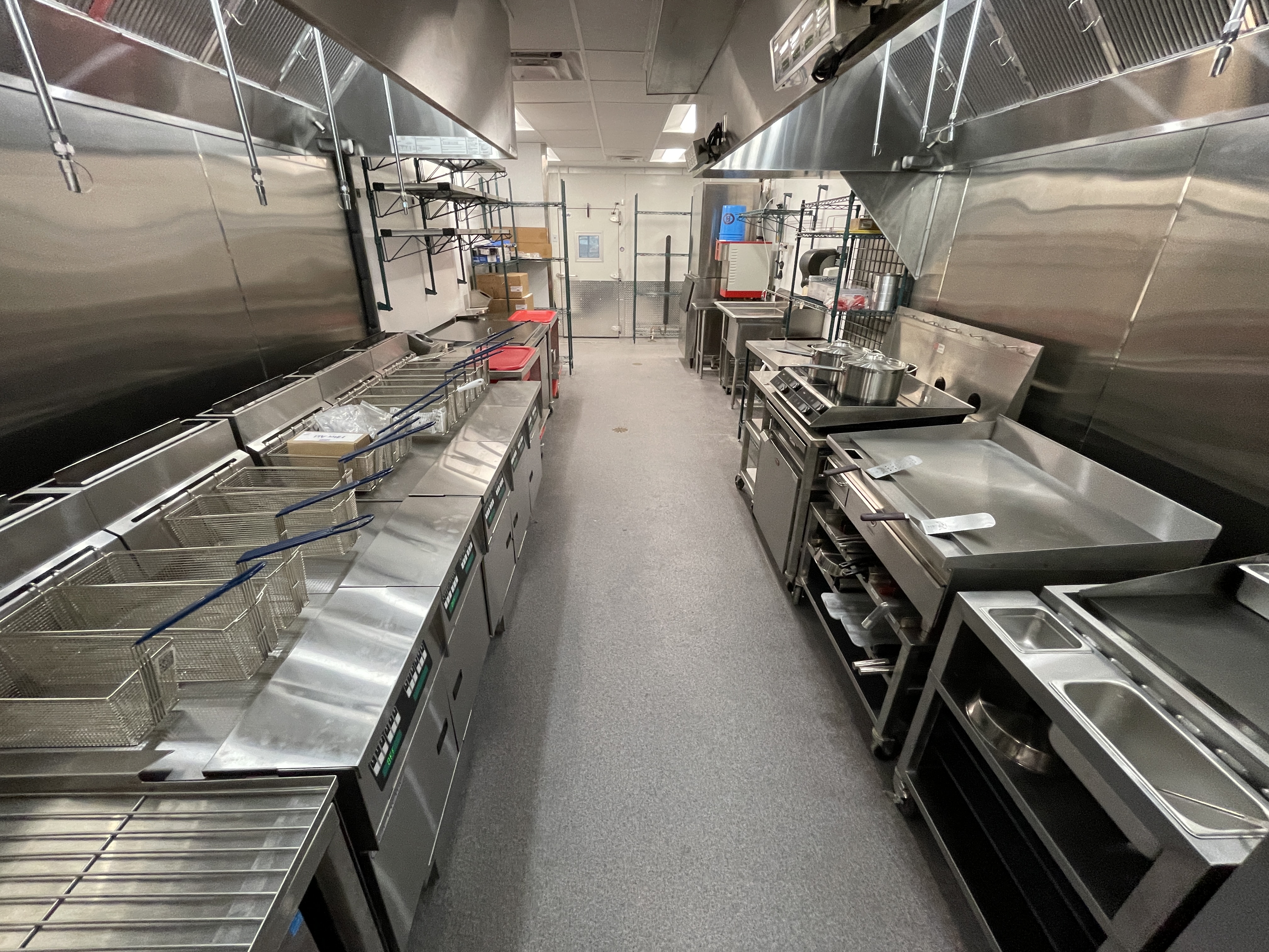 Stainless kitchen line coordinated for restaurant rollout execution