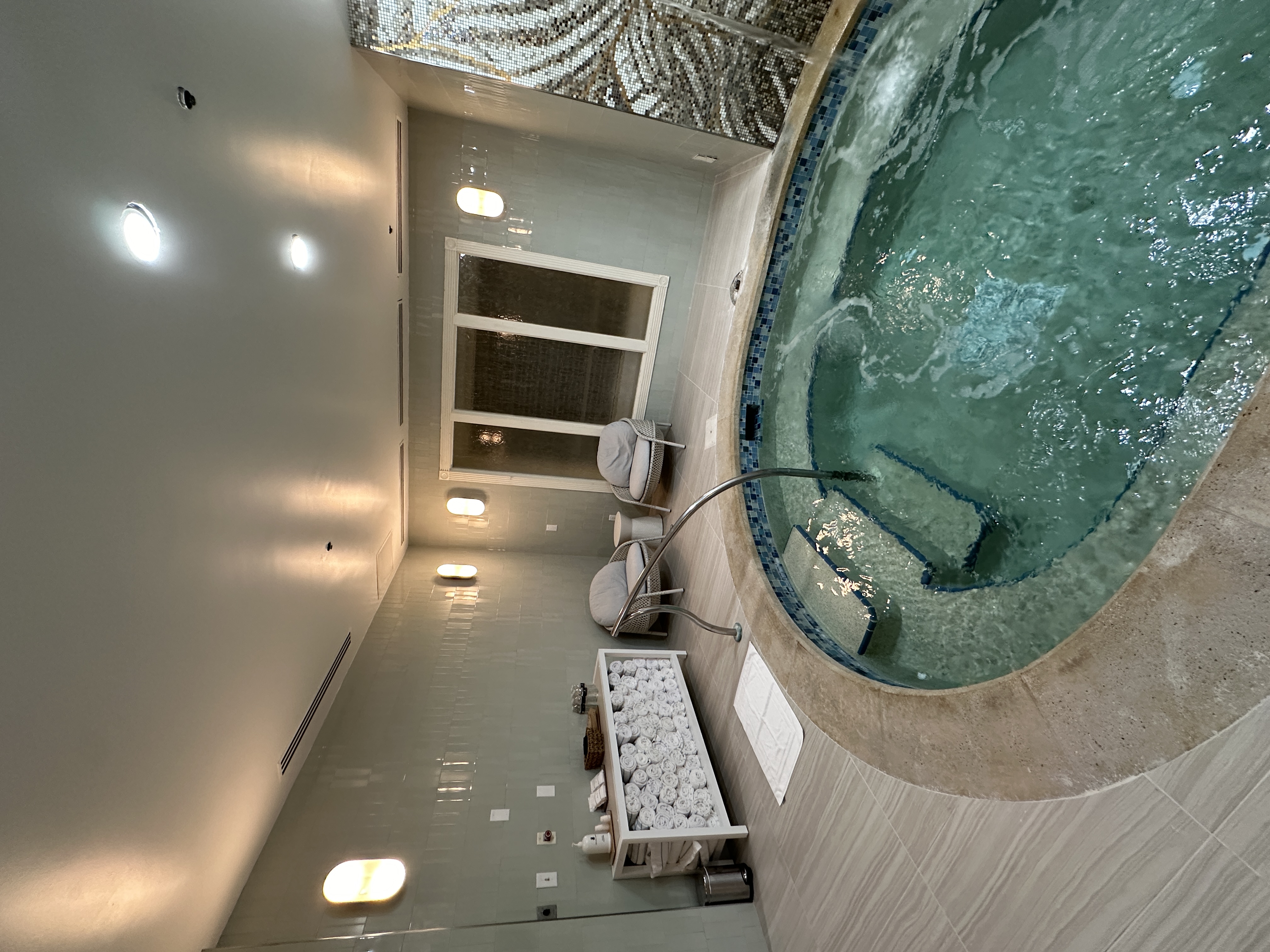 Hydrotherapy pool with mosaic tile
